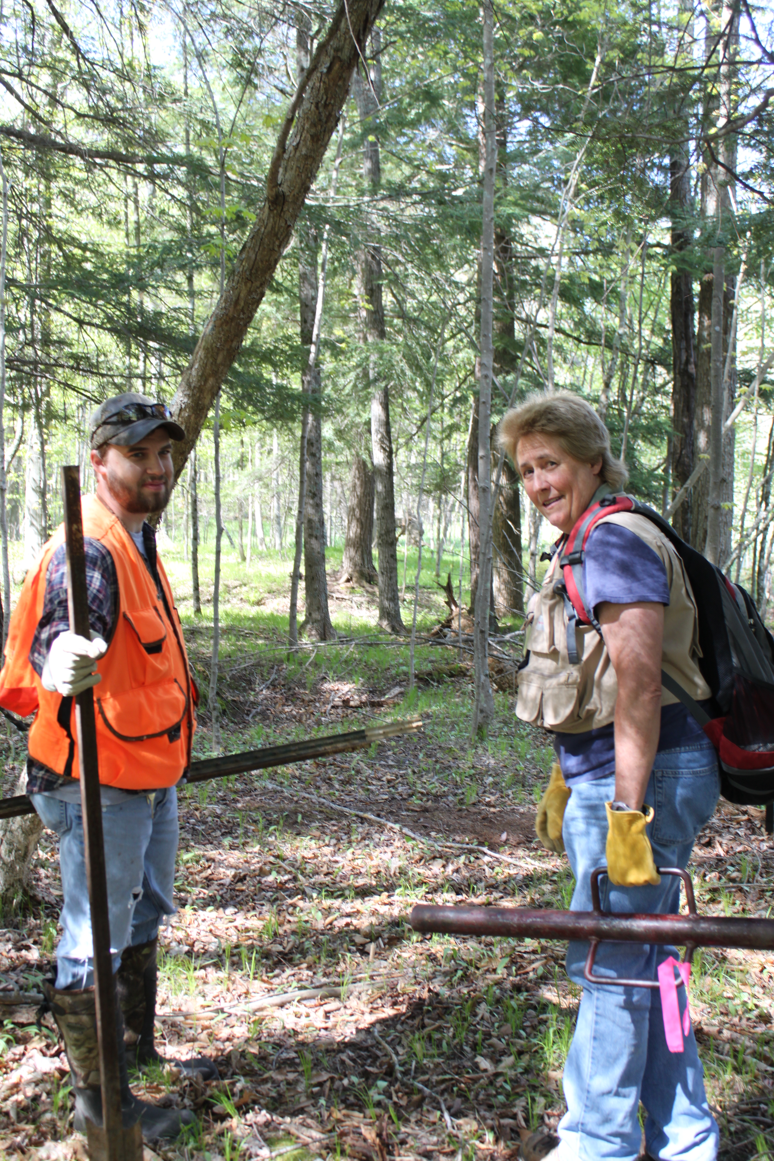 McCullough works with James Wieferich, now a forest health specialist with the Michigan Department of Natural Resources, on EAB research in a forest in Mecosta County.